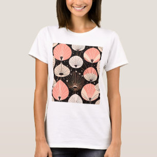 T-shirt Géométrique Abstraite gouttes atomiques rose