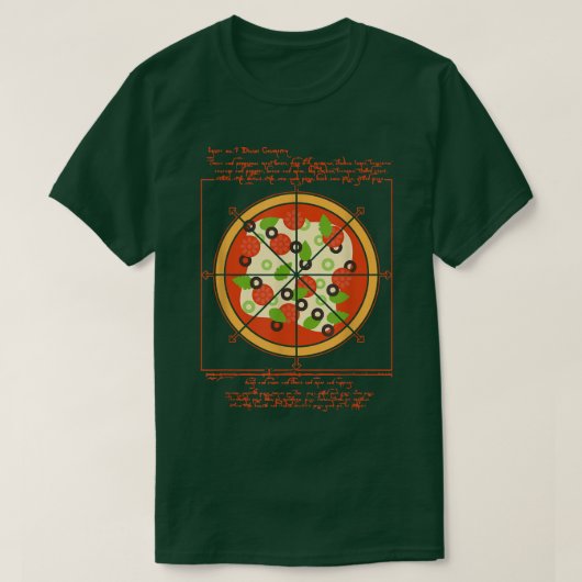 T-shirt Géométrique Da Vinci Pizza Artiste Pizzaholic (Design devant)