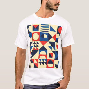 T-shirt Géométrique du milieu du siècle : Motif rétro funk