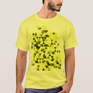 T-shirt géométrique jaune de motif de triangles