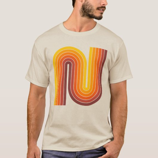 T-shirt géométrique style des années 1970 (Devant)