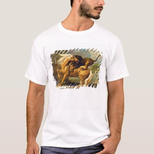 T-shirt George Stubbs| Un lion attaquant un cheval, vers 1 (Devant)