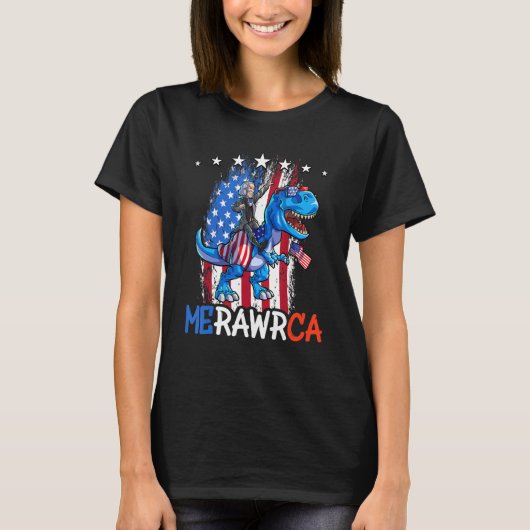 T-shirt George Washington 4 juillet Dino Boys Hommes Améri (Devant)