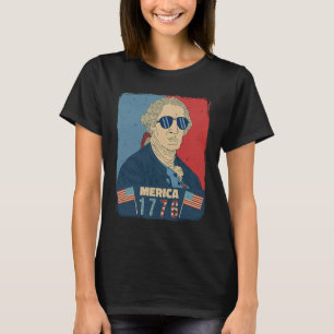 T-shirt George Washington 4 juillet États-Unis Drapeau lun