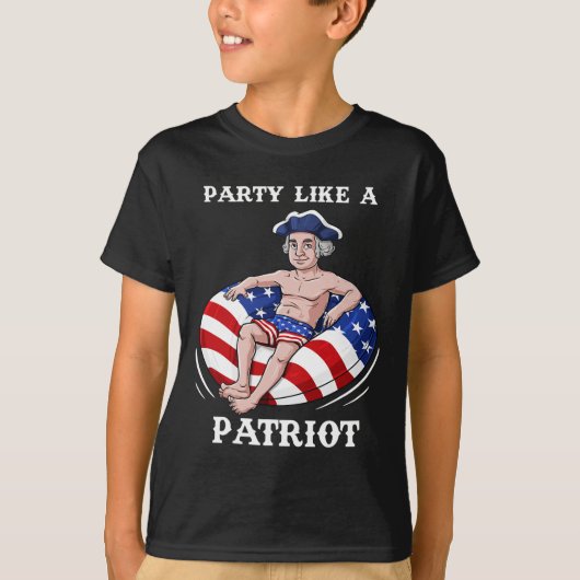 T-shirt George Washington 4 juillet USA Patriot Fun (Devant)