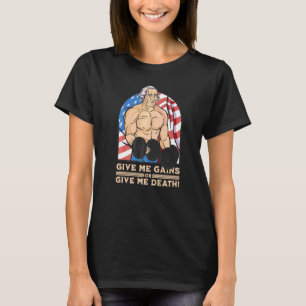 T-shirt George Washington Donnez-moi des gains Culturiste