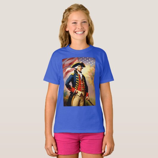 T-shirt George Washington en tenue de guerre (Devant entier)