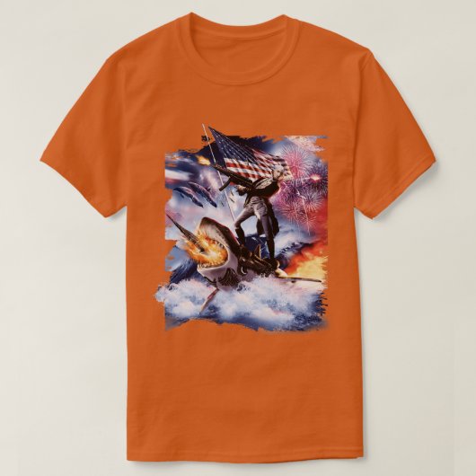 T-shirt George Washington Riding Shark (Design devant)