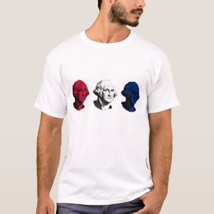 T-shirt George Washington rouge, blanc, et bleu