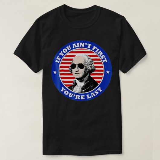T-shirt George Washington Sunglasses 4th of July  (Design devant)
