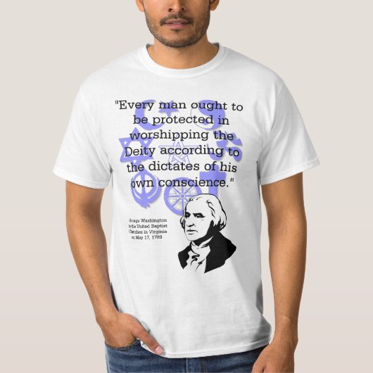 T-shirt George Washington sur la religion dans le (Devant)