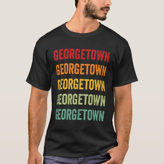 T-shirt Georgetown Comté Caroline du Sud Rainbow Text Desi (Devant)