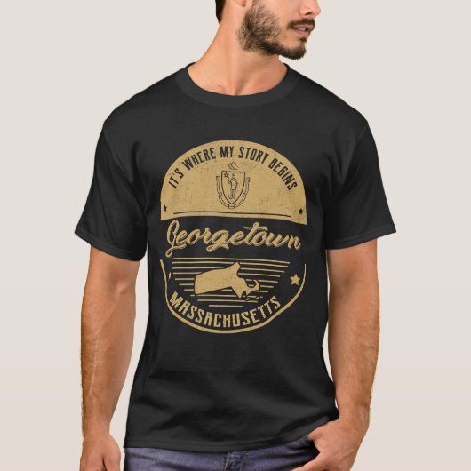 T-shirt Georgetown Massachusetts C'est là que commence mon (Devant)