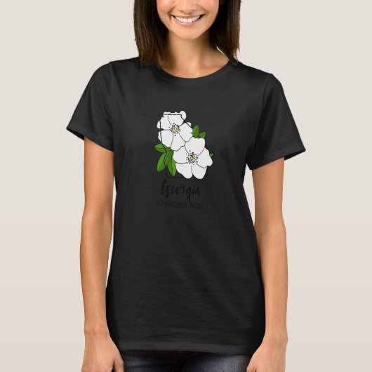 T-shirt Georgia Cherokee Fleur Rose (Devant)