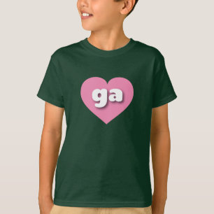 T-shirt Georgia coeur rose - J'aime ga