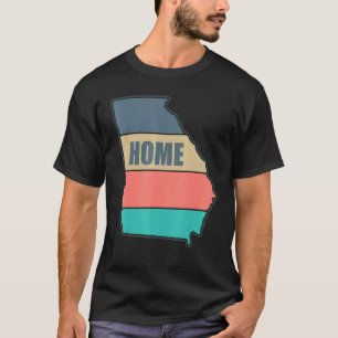 T-shirt Georgia Home State Retro Peach Shape Skyline