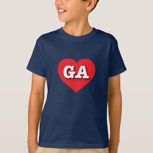 T-shirt Georgia Red Heart - J'aime GA (Devant)