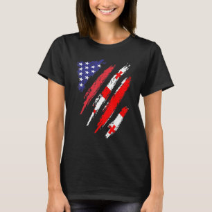 T-shirt Géorgie American Grosse Drapeau USA Patriot Herita