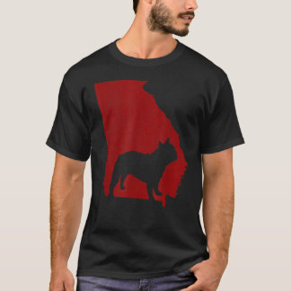T-shirt Géorgie : Le Amoureux des chiens rouge déstressé d