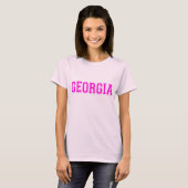 T-shirt Géorgie lettrage rose (Devant entier)