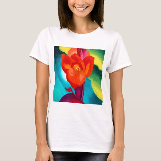 T-shirt Géorgie O Keeffe Red Canna (Devant)
