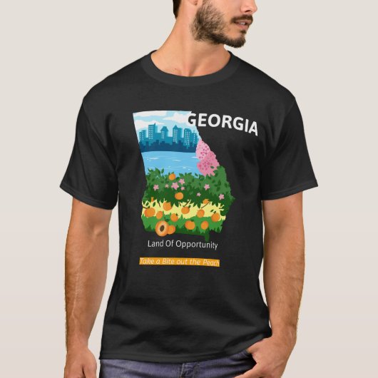 T-shirt Géorgie Sortez Un Peu De La Pêche (Devant)