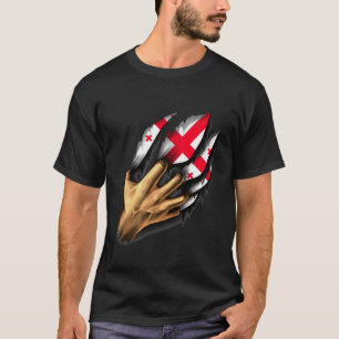 T-shirt Géorgien en moi Géorgie Drapeau ADN patrimoine rac