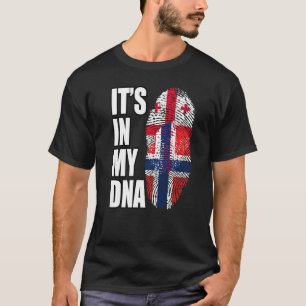 T-shirt Géorgien Et Norvégien Mélange ADN Drapeau Patrimoi