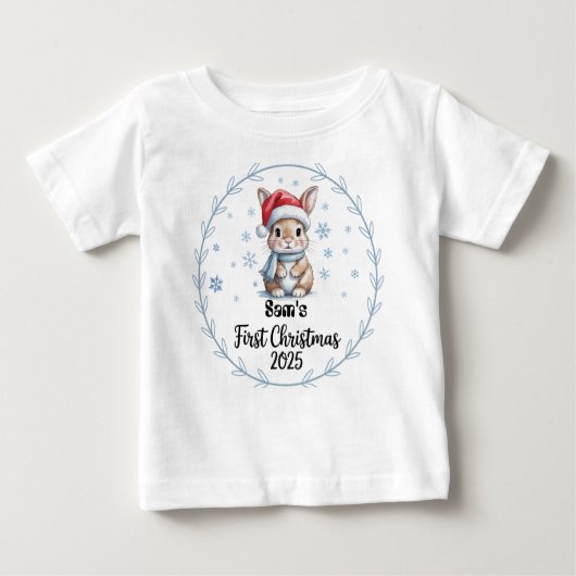 T-shirt gepersonaliseerde baby's eerste kerstman 2 (Voorkant)