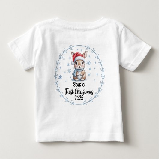 T-shirt gepersonaliseerde baby's eerste kerstman 2 (Achterkant)