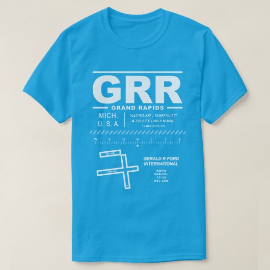 T-shirt Gerald R. Ford International Airport GRR (Design devant)