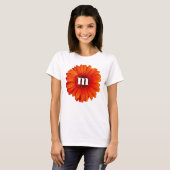 T-shirt Gerbera Daisy Monogramme initial (Devant entier)