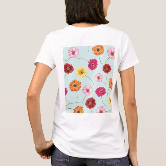 T-shirt Gerbera,pink,red,orange,yellow  (Dos)
