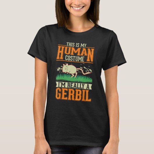T-shirt Gerbil Human Costume Halloween Gerbil (Devant)