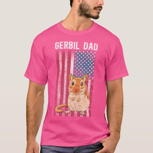 T-shirt Gerbil Papa Us Drapeau Gerbil Lover Gerbil Boy Ger (Devant)