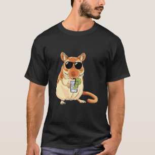 T-shirt Gerbil Rodent Cool Gerbil Aviator Sunglass Drinkin