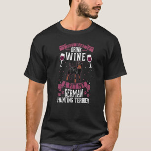 T-shirt German Hunting Terrier and Wine