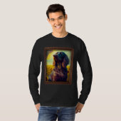 T-shirt German Longhaired Pointer Painting Sunflower Flowe (Devant entier)