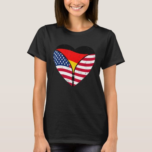 T-shirt German Roots America Grown For Half Germany Americ (Devant)