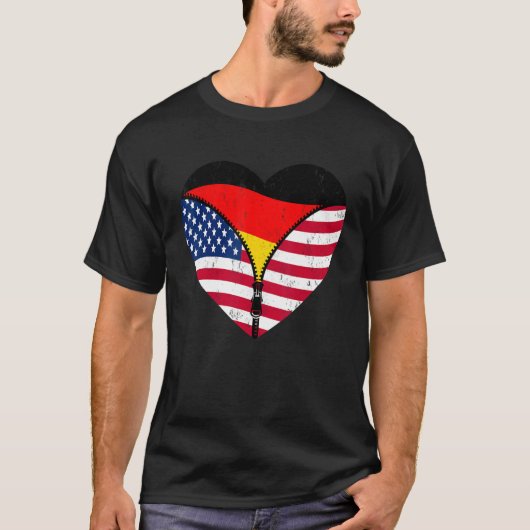 T-shirt German Roots America Grown For Half Germany Americ (Devant)