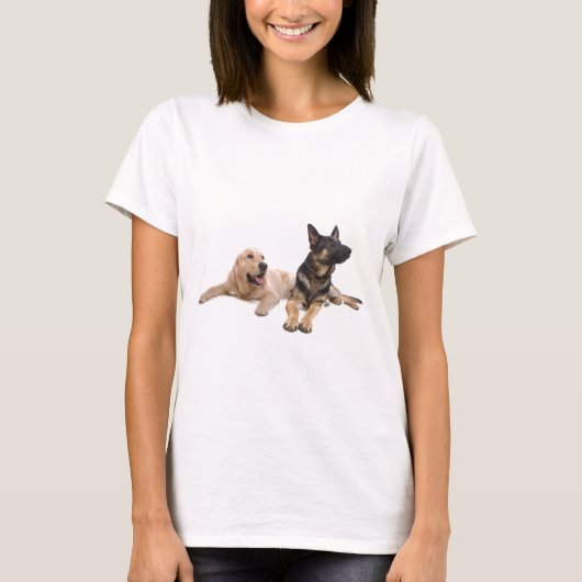 T-shirt german shepherd and golden retriever (Devant)