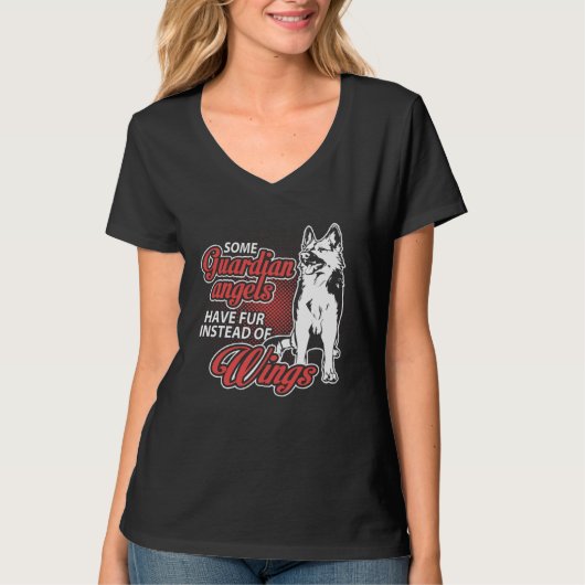 T-shirt German Shepherd Angel Have Fur Instead Wings (Devant)