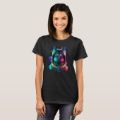 T-shirt German Shepherd Astronaut in Space Cool Dog Fun Co (Devant entier)
