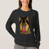 T-shirt German Shepherd Cute Dog (Devant)