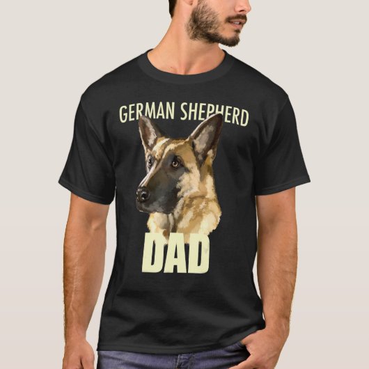 T-shirt German Shepherd Dad Dog Tee (Devant)