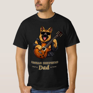 T-shirt German Shepherd Dad Rock Star Guitar Dog Gift