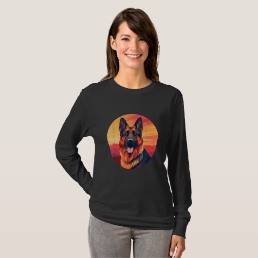T-shirt German Shepherd Dog Cute Breed Dog Motif 2 (Devant entier)