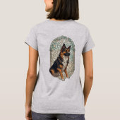 T-shirt German Shepherd Dog Portrait With Stained Glass (Dos)