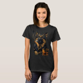 T-shirt German Shepherd Dog Smoking Cigarette Whisky Lover (Devant entier)