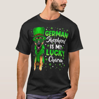 T-shirt German Shepherd Est Mon Lucky Charm Jour de la Sai